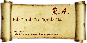 Rózsás Agnéta névjegykártya